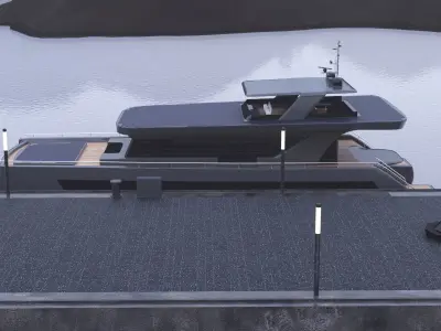 Luxury Solar Catamaran 3D model