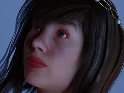 Beautiful Asian Girl 3D model