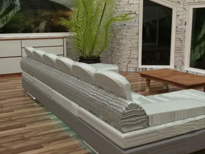 Couch  sofa Low-poly 3D model