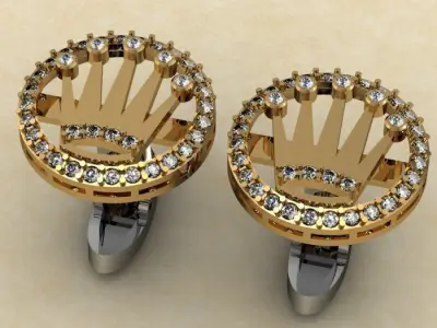 daimond cufflinks 3D print model