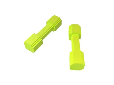 Voxel Style DumbBell v1 005 Low-poly 3D model