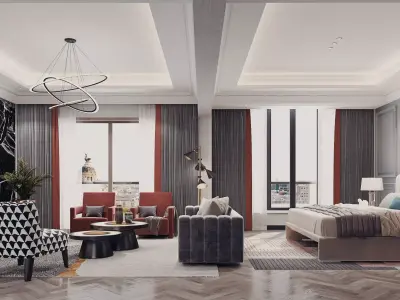 bedroom interior 3D model 24