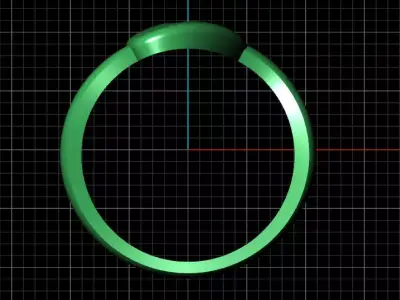 V alphabet baypass ring 3D print model