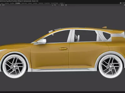 Kia K4 hatchback  Low-poly 3D model