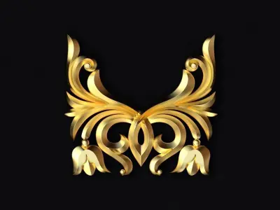 Central decor ornament for furniture 3D model 207