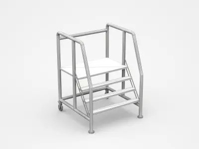 Movable Industrial Staircase Ladder Platform 3D model