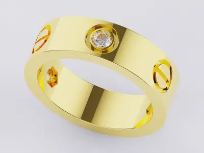 Wedding rings Love Collection All Sizes 3 Stones Version 2  3D print model