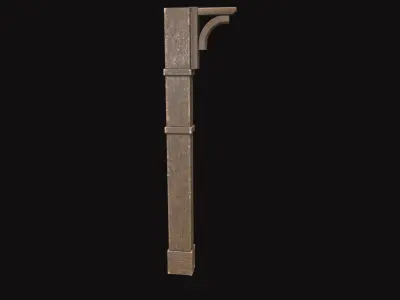 Medieval Wood Pillar V01 Low-poly 3D model