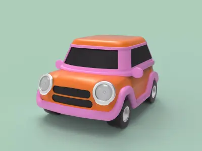 Cartoon Car Low-poly 3D model