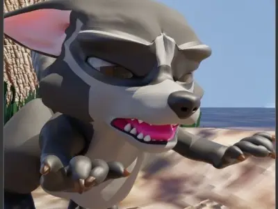 RaccoonToon and Child 3D model