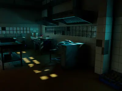 Post Soviet Restaurant Kitchen  - UE5 Low-poly 3D model