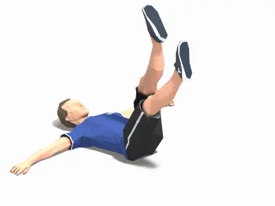 single leg raiser Exercise Man Animation Low-poly 3D model