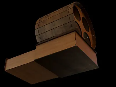 Barrel Wine Rack with Glasses 3D model