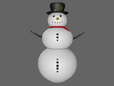 Snowman low poly Low-poly 3D model