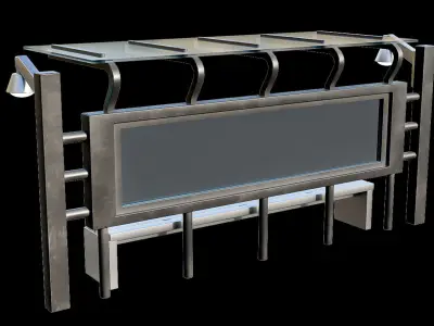 Game Ready Bus Stop 10 Low-poly 3D model