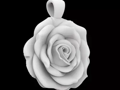 Rose Pendant Flat Back 3D Print Model 3D print model