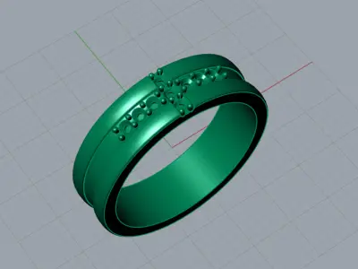 diamond gold man ring mr0178 3D print model