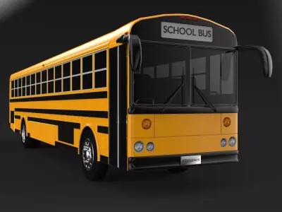 Thomas Saf-t-liner school bus Low-poly 3D model