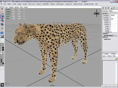 cheetah Low-poly 3D model