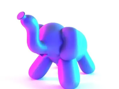 Elephant Balloon Decoration Props Second Life toy 3D print model