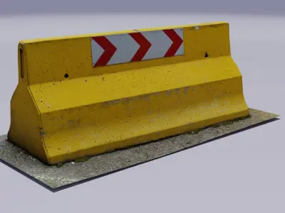 Concrete barrier 01  Low-poly 3D model