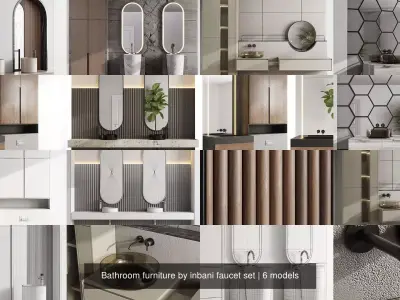 Bathroom furniture by inbani faucet set 3D Model Collection