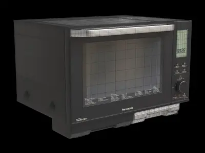 Black Inverter Modern Microwave 3D model