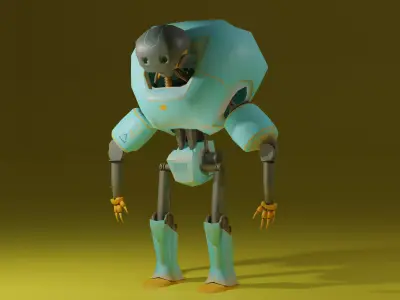 Stylized Robot Free low-poly 3D model purchase