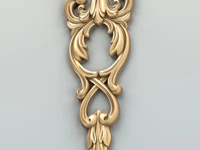 Carved decor vertical 017 3D model