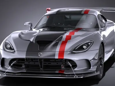 LowPoly Dodge Viper ACR 2016 Low-poly 3D model