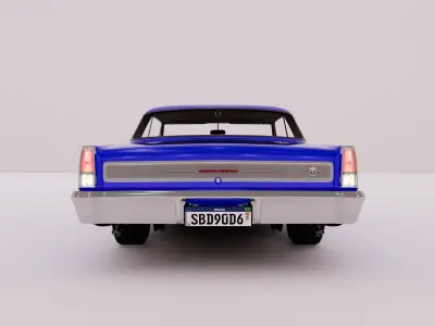 Car Chevrolet Nova 1966 HQ 3D model Low-poly 3D model