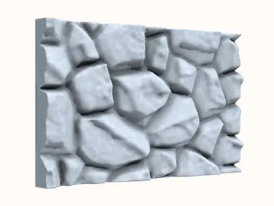 Layered Quartzite Wall Panel 3D model