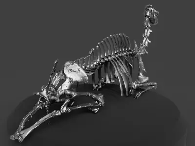 Silver Rest Camel Skeleton 3D model