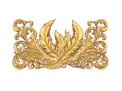 feather decor set wall panel 13 3D model