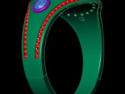 ring with gems 3D print model