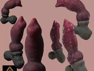 Jason Dog Penis Rigged Lowpoly and Highpoly Low-poly 3D model