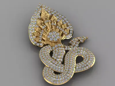 Khmer Dragon Pendant 3D print model