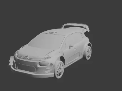 Citroen C3 WRC car Low-poly 3D model