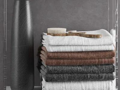 Bathroom set 9 shelf 3D model