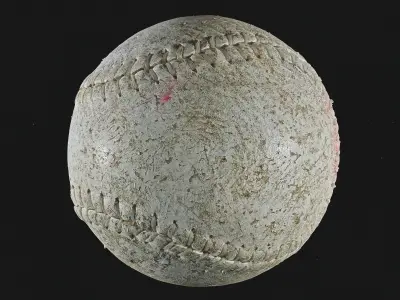 Baseball based on scan Low-poly 3D model