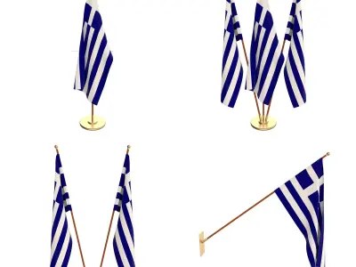 Greece Flag Pack 3D model