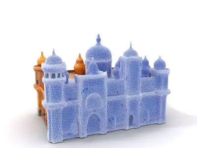 Golden Palace Architecture model pack Low-poly 3D model