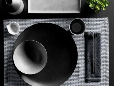 Japanese minimalist Sushi set with Plant from Chalk and Moss 3D model