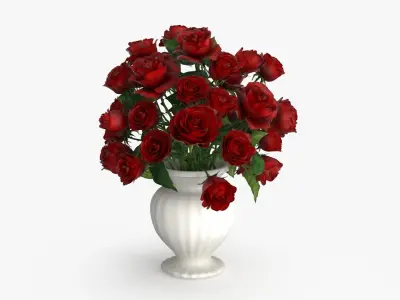 Rose Flower Bouquet Low-poly 3D model