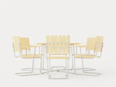 A2 and 9A dining set Low-poly 3D model