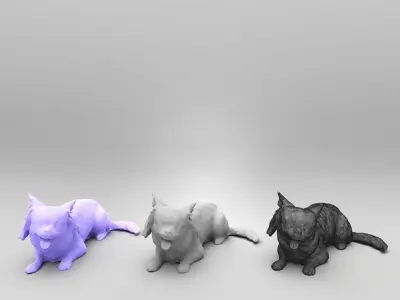 Chihuahua dog lying down 36 Low-poly 3D model