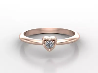 Solitaire Ring Version 1 SR24 3D model