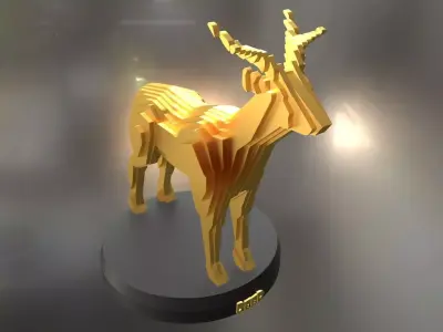 Parametric Deer Low-poly 3D model