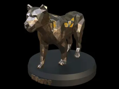 Steampunk Lioness Pose Low-poly 3D model