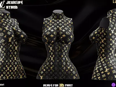 Louis Vuitton - Luxury Jewelry Stand - 3D Printing Decor Free 3D print model